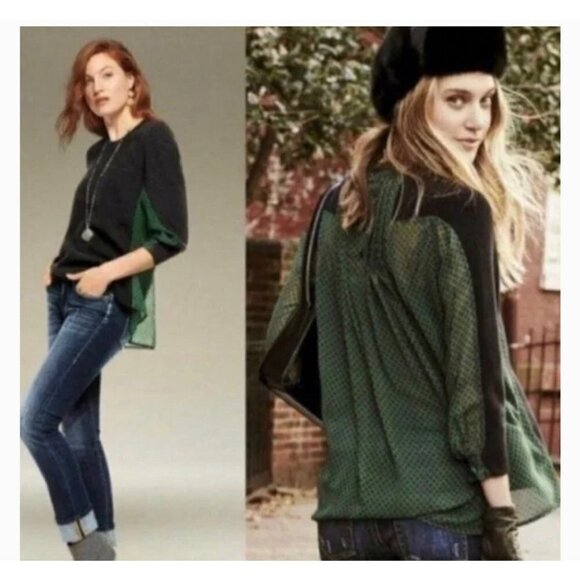 Cabi Black and Green Contrast Get Together Sweater Size XS - Picture 1 of 13